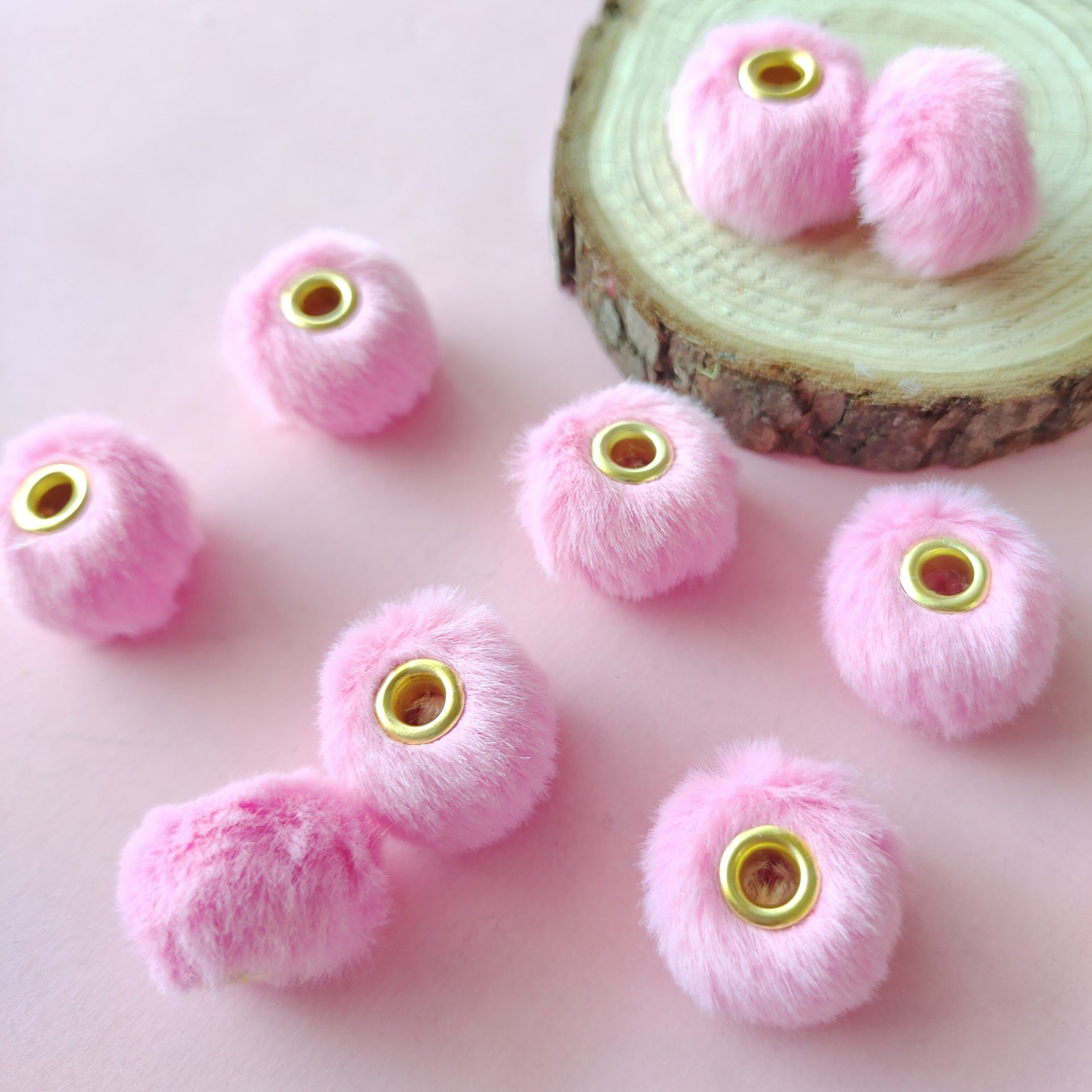 Wholesale 100pcs/pack  20MM Plush Ball Beads Spacers  DIY Beaded Pen Accessories